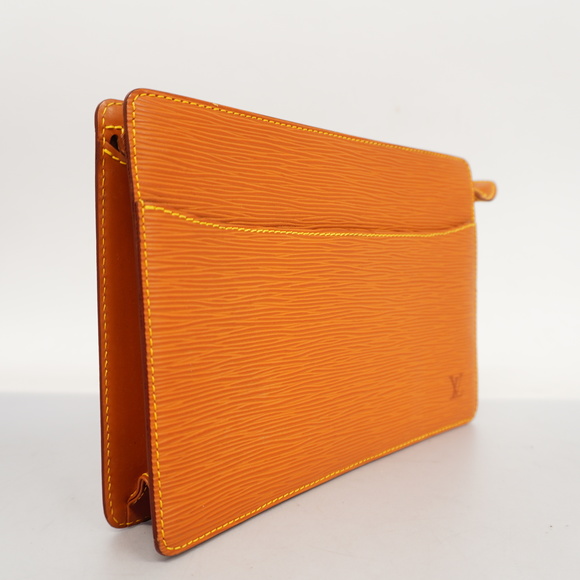 [3yb1262] Auth Louis Vuitton Clutch Bag Epi Pochette Homme M52528 Zipang Gold - Picture 2 of 13